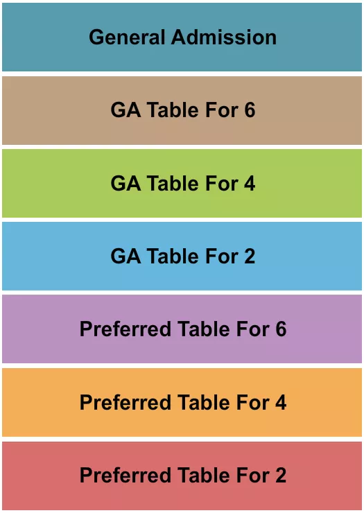 THE IMPROV HOUSTON PREF GA TABLE FOR 2 4 6 GA Seating Map Seating Chart