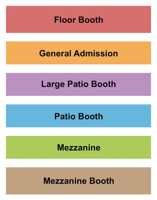 GA FLR BOOTHES MEZZ PATIO Seating Map Seating Chart