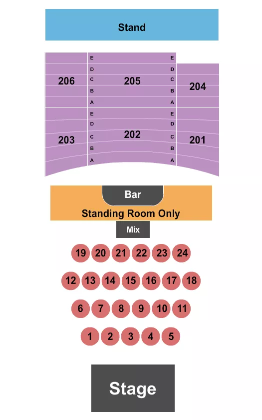ENDSTAGE W TABLES Seating Map Seating Chart