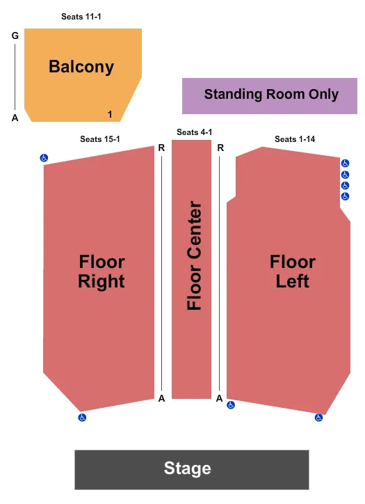 ENDSTAGE WITH SRO Seating Map Seating Chart