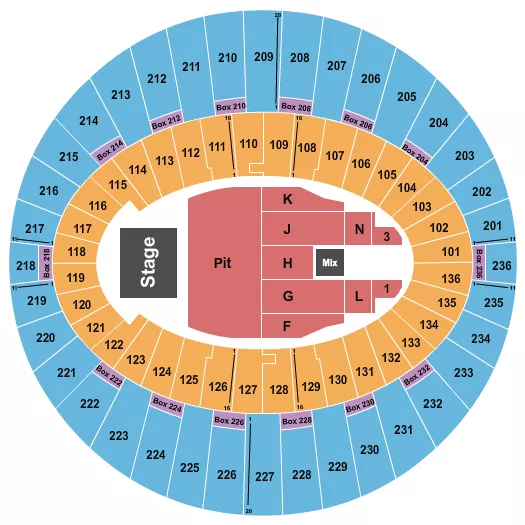 ENDSTAGE FRONT PIT Seating Map Seating Chart