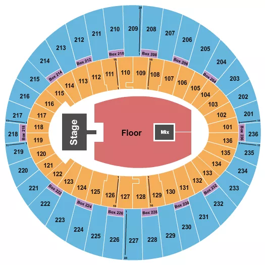 ENDSTAGE GA FLOOR W CATWALK Seating Map Seating Chart