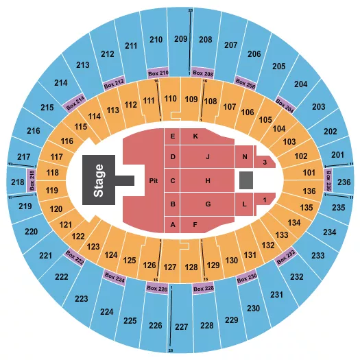 ENDSTAGE PIT WITH CATWALK Seating Map Seating Chart