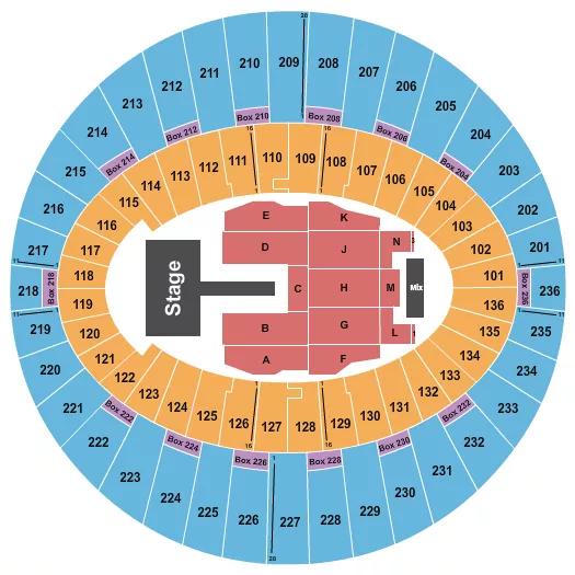ENDSTAGE W CATWALK Seating Map Seating Chart