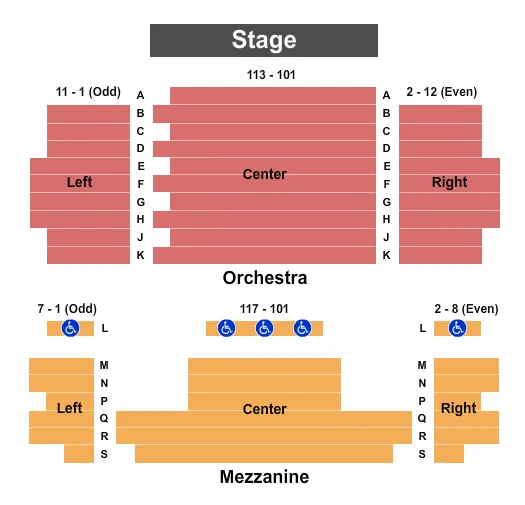 ENDSTAGE Seating Map Seating Chart