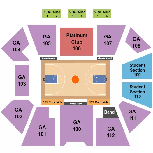BASKETBALL Seating Map Seating Chart