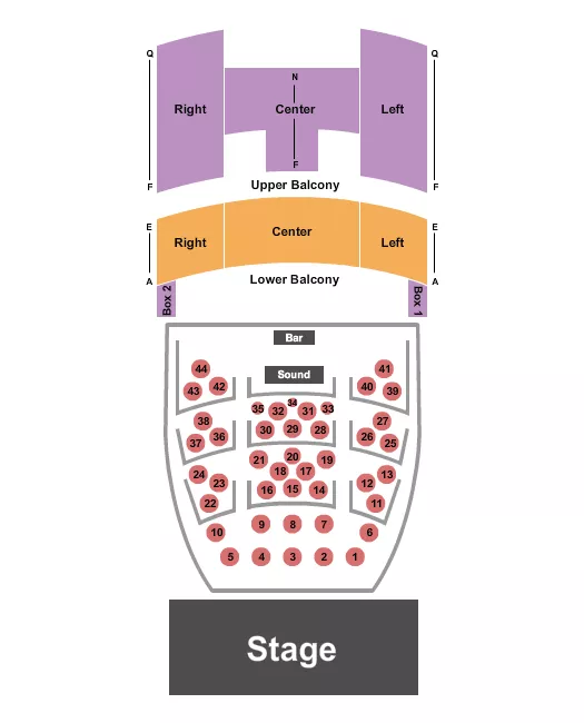 THE LINCOLN CHEYENNE ENDSTAGE TABLES RESERVED BALC 2 Seating Map Seating Chart
