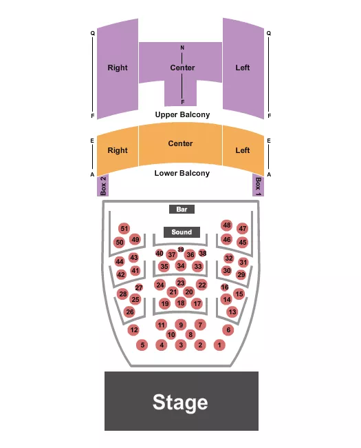 THE LINCOLN CHEYENNE ENDSTAGE TABLES RESERVED BALC 3 Seating Map Seating Chart