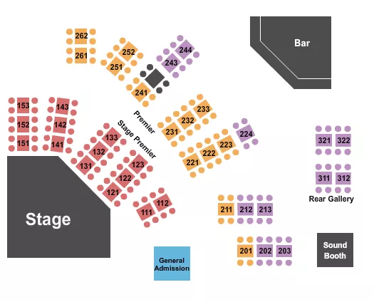 THE LOFT AT CITY WINERY PHILADELPHIA ENDSTAGE 3 Seating Map Seating Chart