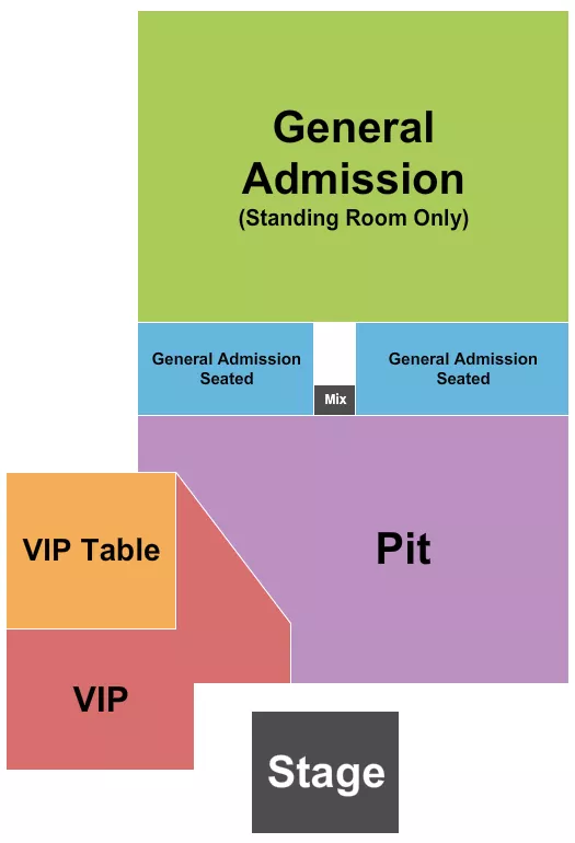 PIT VIP GA SEATED STANDING Seating Map Seating Chart