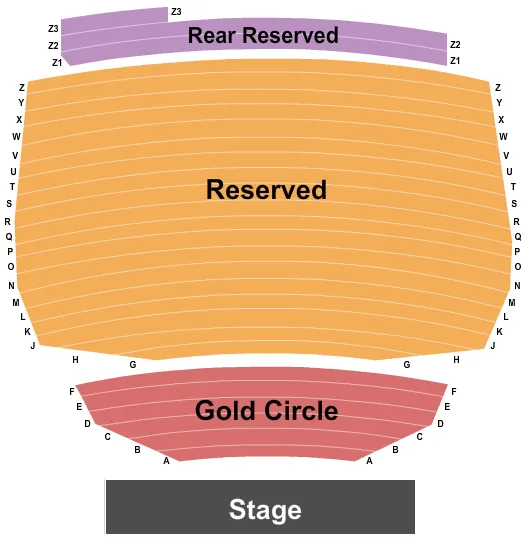 END STAGE Seating Map Seating Chart
