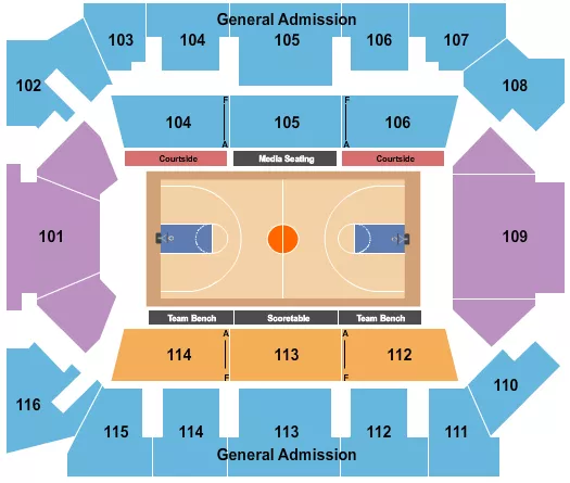 THE MCGUIRK ARENA AT JOHN G KULHAVI EVENTS CENTER WOMENS BASKETBALL Seating Map Seating Chart