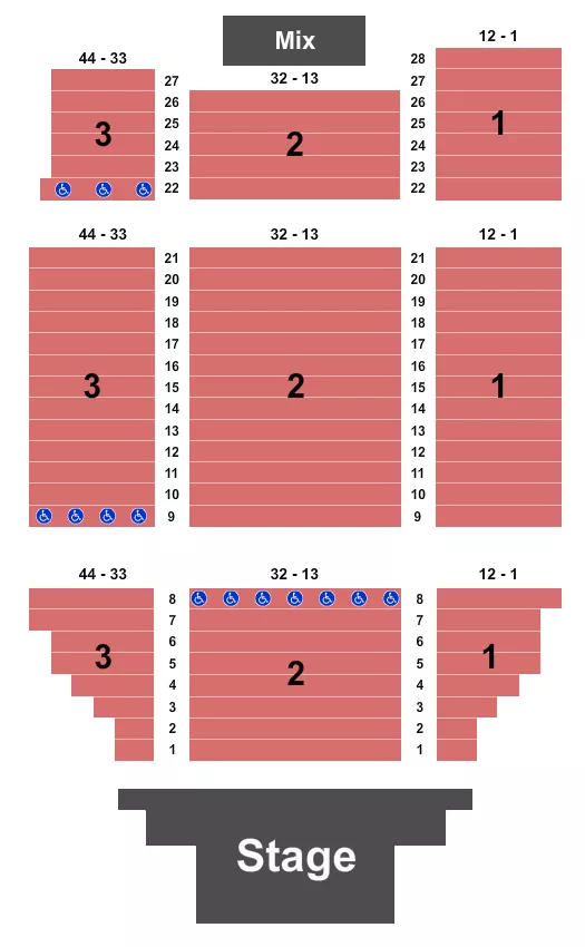 END STAGE Seating Map Seating Chart