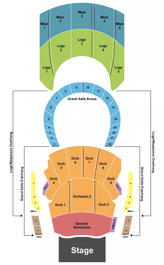 ENDSTAGE PIT ROW FF START Seating Map Seating Chart