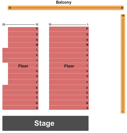 END STAGE Seating Map Seating Chart
