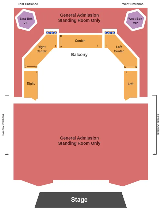 GA FLOOR UPPER BALC RSV LOWER BALC Seating Map Seating Chart