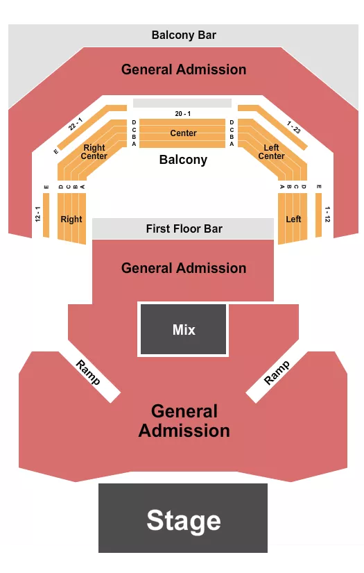 GA FLOOR UPPER BALC 2 Seating Map Seating Chart