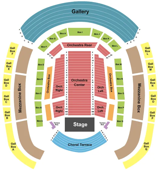 THE PAYNE MENCIAS PALLADIUM AT ALLIED SOLUTIONS CENTER FOR THE PERFORMING ARTS ENDSTAGE 2 Seating Map Seating Chart