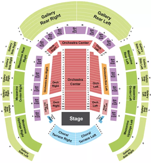 THE PAYNE MENCIAS PALLADIUM AT ALLIED SOLUTIONS CENTER FOR THE PERFORMING ARTS ENDSTAGE 2 Seating Map Seating Chart