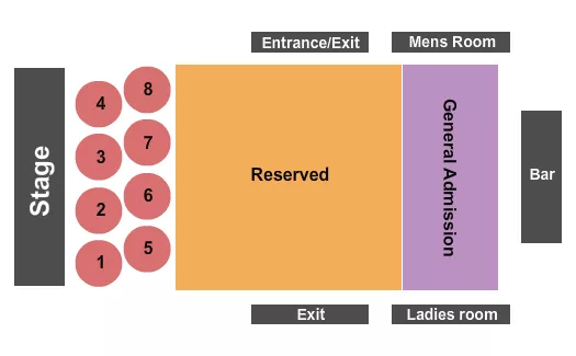 THE PARISH AT HOUSE OF BLUES NEW ORLEANS ENDSTAGE TABLES Seating Map Seating Chart