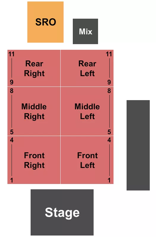 THE PARISH AT HOUSE OF BLUES ANAHEIM ENDSTAGE 2 Seating Map Seating Chart