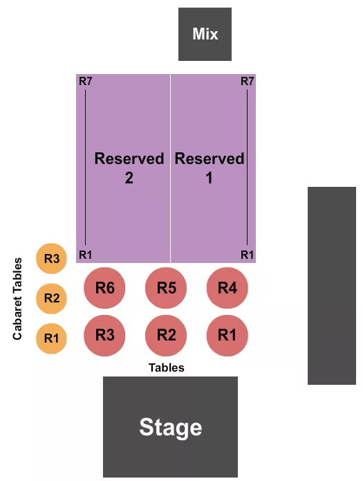 THE PARISH AT HOUSE OF BLUES ANAHEIM TABLES RESERVED Seating Map Seating Chart