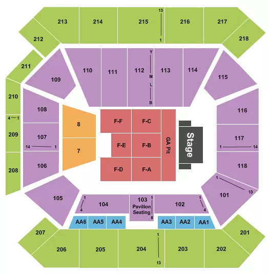 ENDSTAGE GA PIT 2 Seating Map Seating Chart