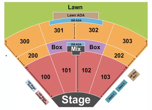 ENDSTAGE W OUT RSVD LAWN Seating Map Seating Chart