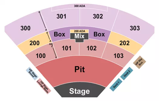 ENDSTAGE PIT NO LAWN Seating Map Seating Chart