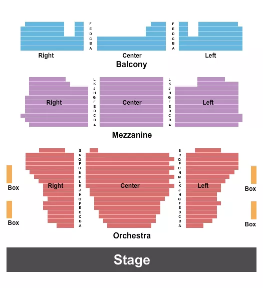 END STAGE Seating Map Seating Chart