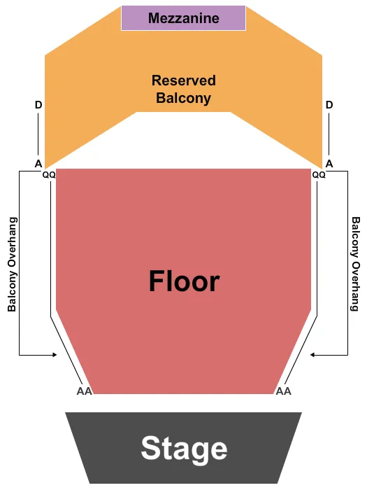 THE QUEEN WILMINGTON RSV FLOOR BALC GA MEZZ Seating Map Seating Chart