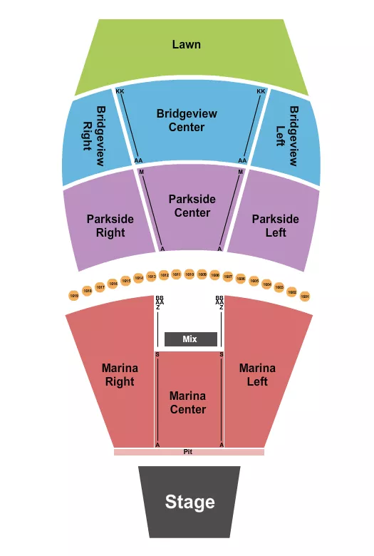 ENDSTAGE PIT W TABLE Seating Map Seating Chart