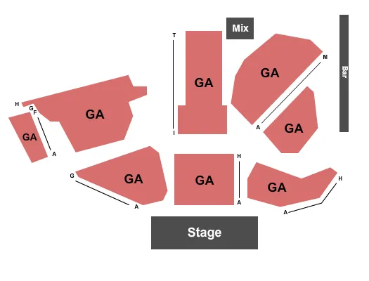 THE RAILHEAD BOULDER STATION HOTEL CASINO GENERAL ADMISSION Seating Map Seating Chart