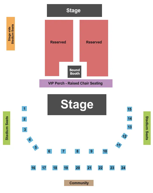 ENDSTAGE RESERVED Seating Map Seating Chart