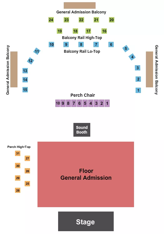 GA TABLES PERCH Seating Map Seating Chart