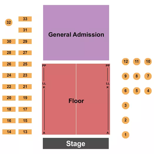 THE RANCH CONCERT HALL SALOON ENDSTAGE GA RSVD 3 Seating Map Seating Chart