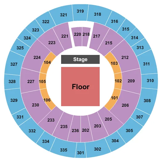 ENDSTAGE GA FLOOR Seating Map Seating Chart