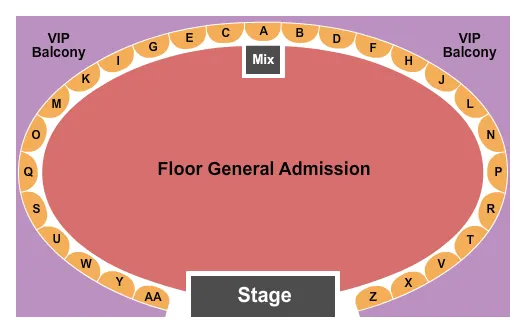 THE RAVE MILWAUKEE GA FLOOR VIP BALC Seating Map Seating Chart