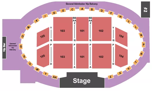 THE RAVE MILWAUKEE ENDSTAGE 101 105 Seating Map Seating Chart