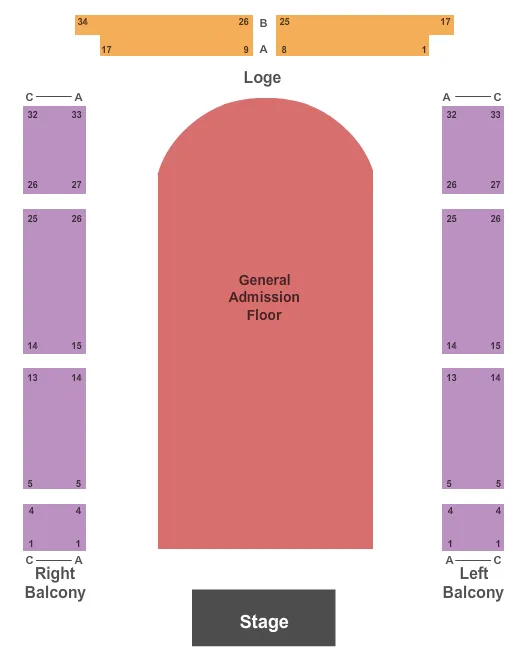 ENDSTAGE GA FLOOR Seating Map Seating Chart