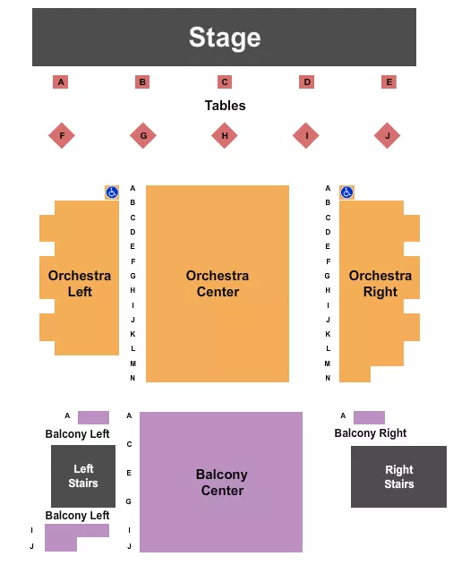 THE REIDSVILLE SHOWCASE THEATER NC ENDSTAGE Seating Map Seating Chart