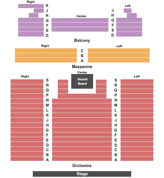 END STAGE Seating Map Seating Chart