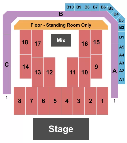 THE RITZ RALEIGH ENDSTAGE TABLES Seating Map Seating Chart