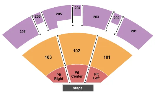 ENDSTAGE PIT Seating Map Seating Chart