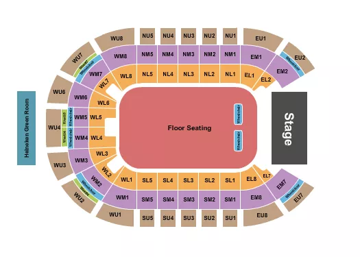 THE SSE ARENA BELFAST END STAGE Seating Map Seating Chart