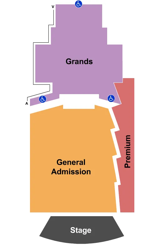 THE SALT SHED INDOORS CHICAGO GA GRANDS PREMIUM Seating Map Seating Chart