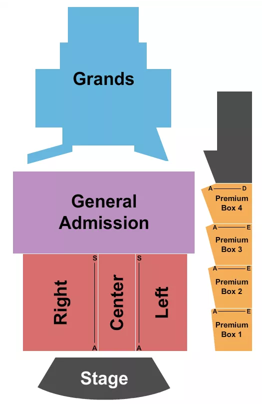 THE SALT SHED INDOORS CHICAGO RSV GA GRANDS PREMIUM Seating Map Seating Chart
