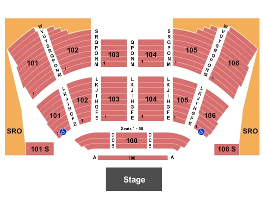 END STAGE SRO Seating Map Seating Chart