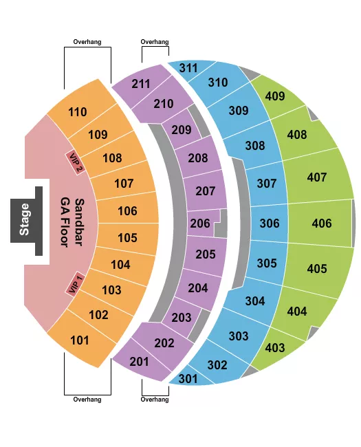 ENDSTAGE SANDBAR Seating Map Seating Chart