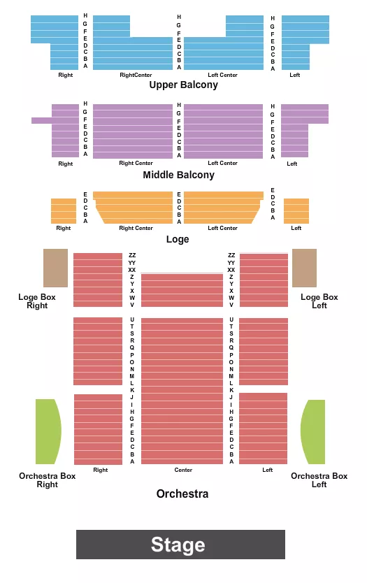 THE STRAND THEATRE LA ENDSTAGE 2 Seating Map Seating Chart